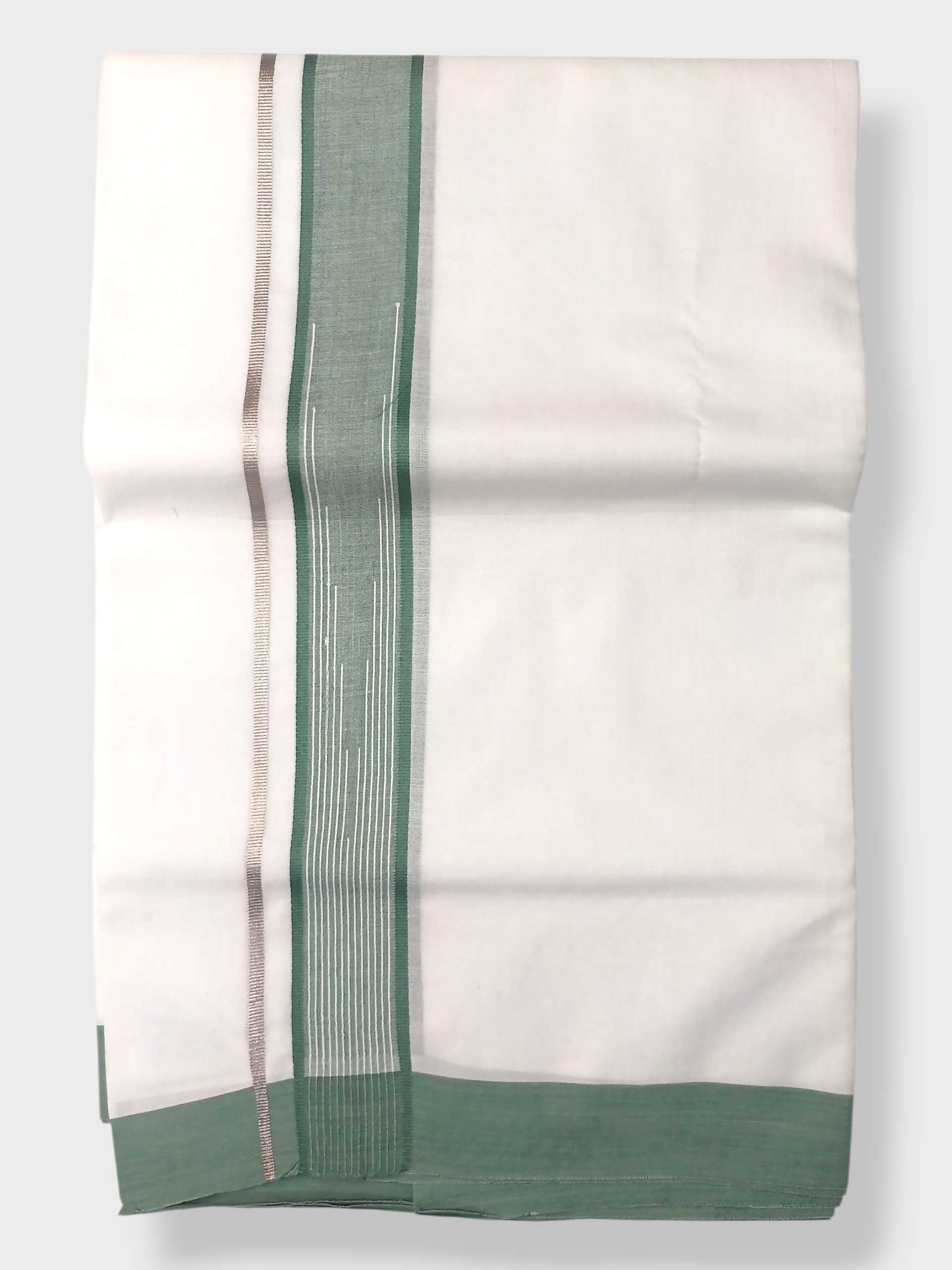 Pure White Cotton Men's Double Dhoti