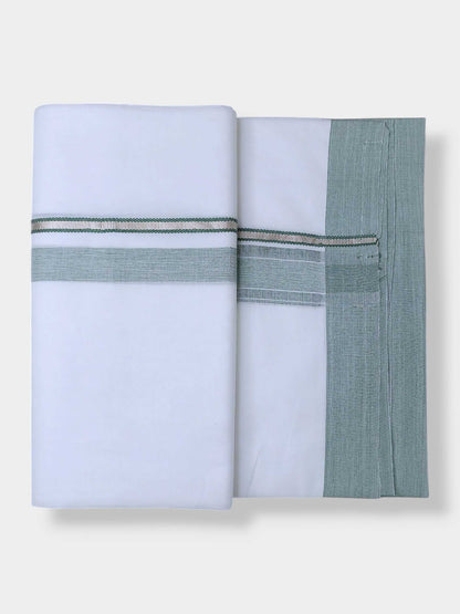 Pure White Cotton Men's Double Dhoti
