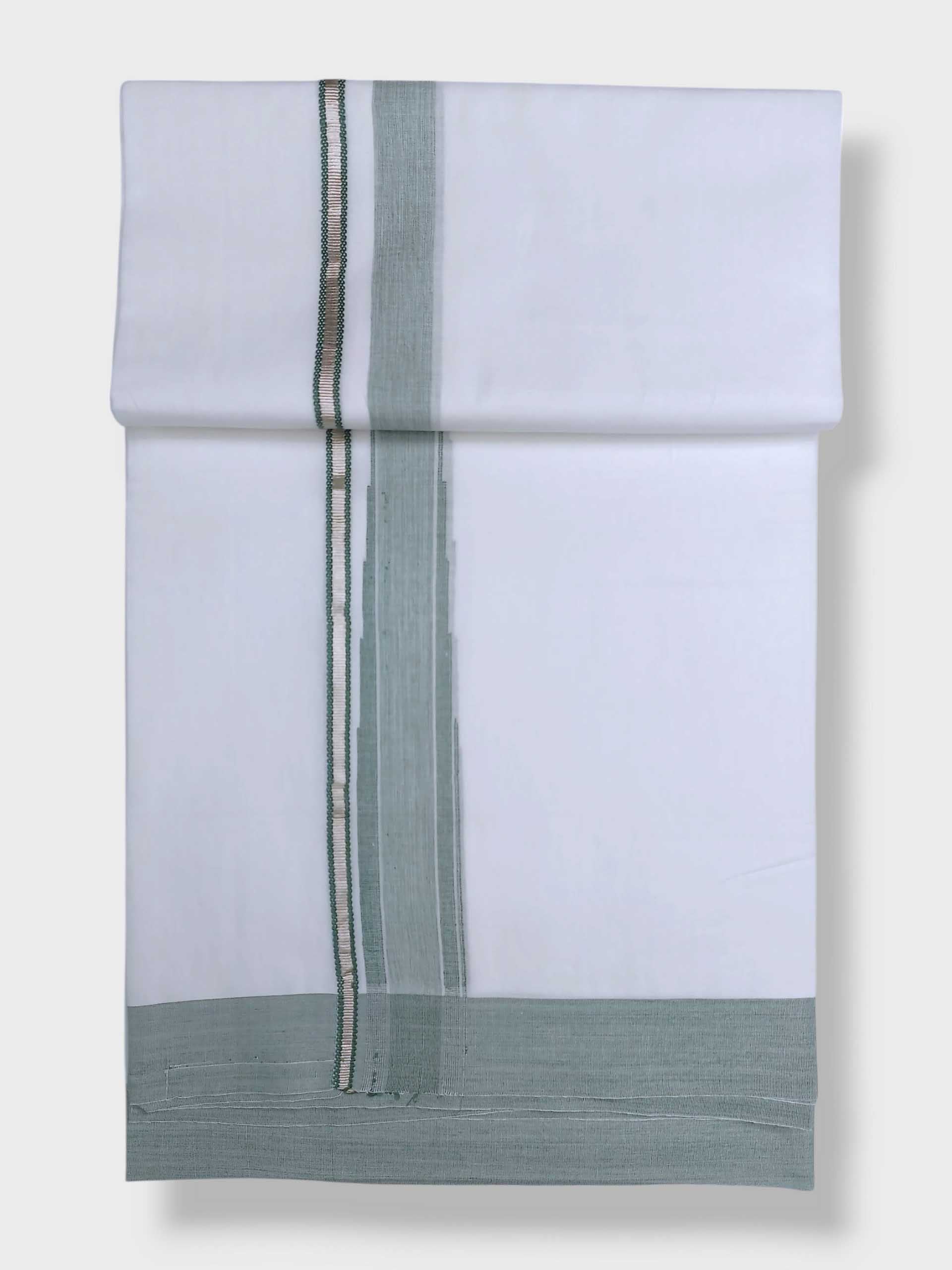 Pure White Cotton Men's Double Dhoti