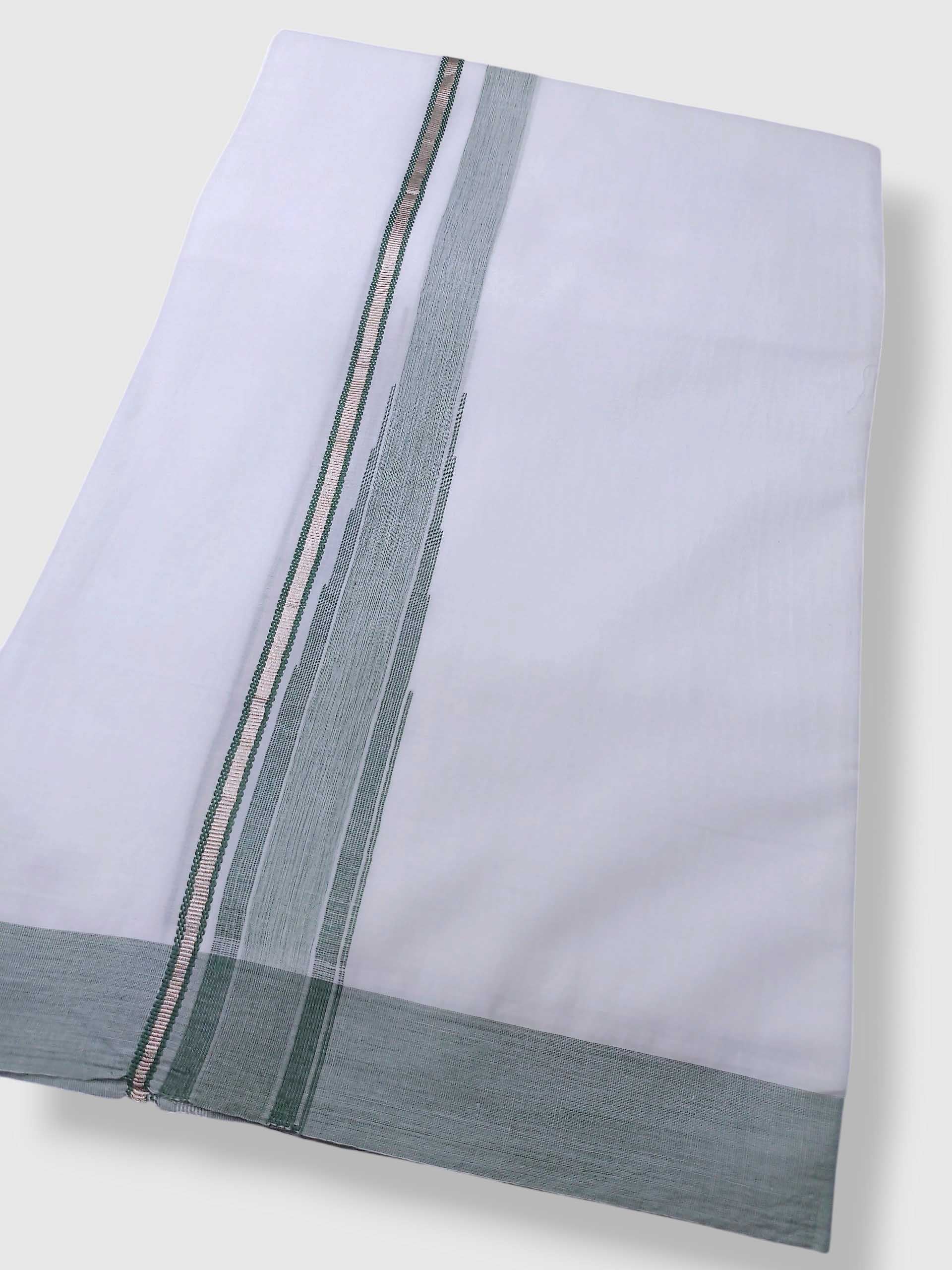 Pure White Cotton Men's Double Dhoti