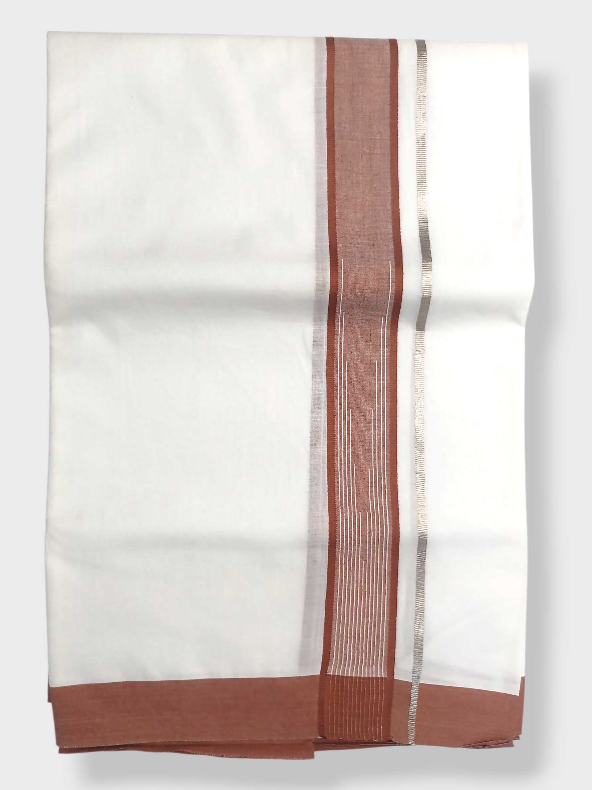 Pure White Cotton Men's Double Dhoti