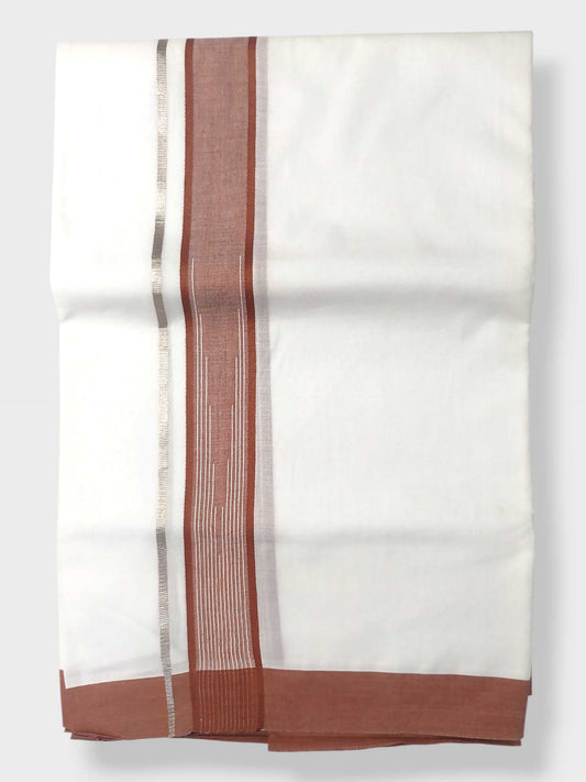 Pure White Cotton Men's Double Dhoti