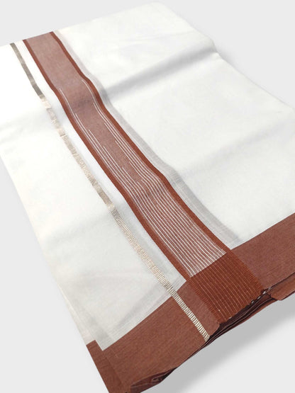 Pure White Cotton Men's Double Dhoti