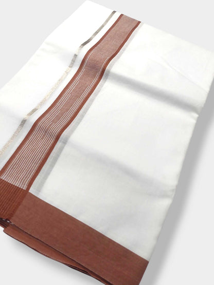 Pure White Cotton Men's Double Dhoti