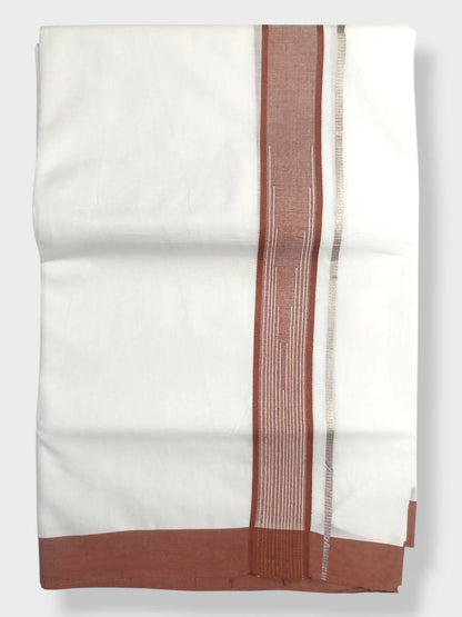 Pure White Cotton Men's Double Dhoti