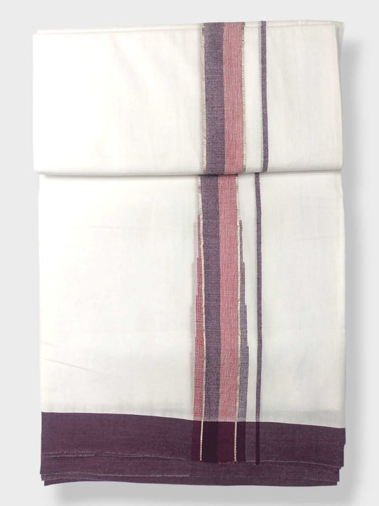 Pure White Cotton Men's Double Dhoti