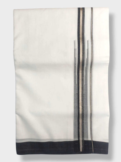 Pure White Cotton Men's Double Dhoti