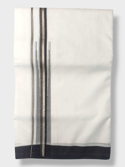 Pure White Cotton Men's Double Dhoti
