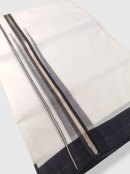 Pure White Cotton Men's Double Dhoti