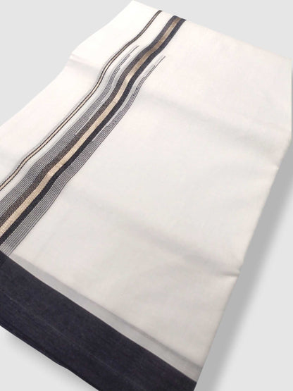 Pure White Cotton Men's Double Dhoti