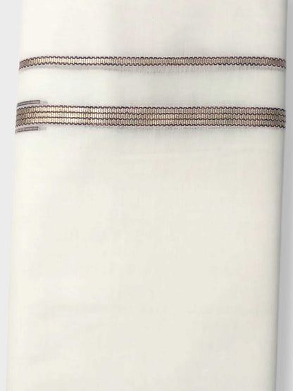 Pure White Cotton Men's Double Dhoti