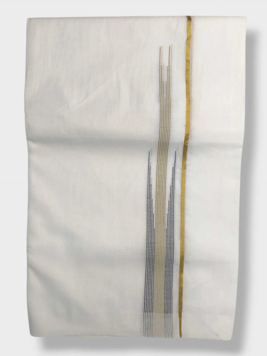 Pure White Cotton Men's Double Dhoti