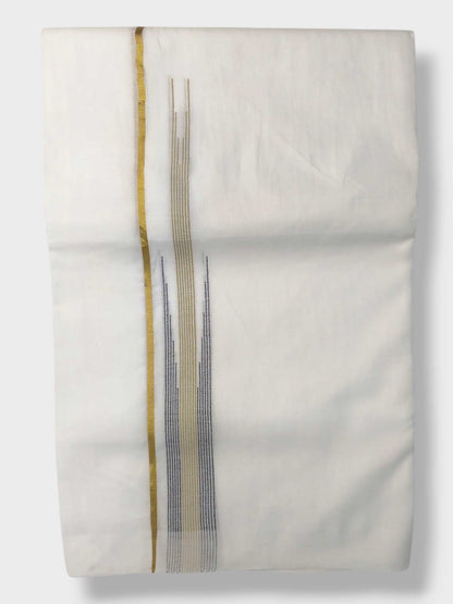 Pure White Cotton Men's Double Dhoti