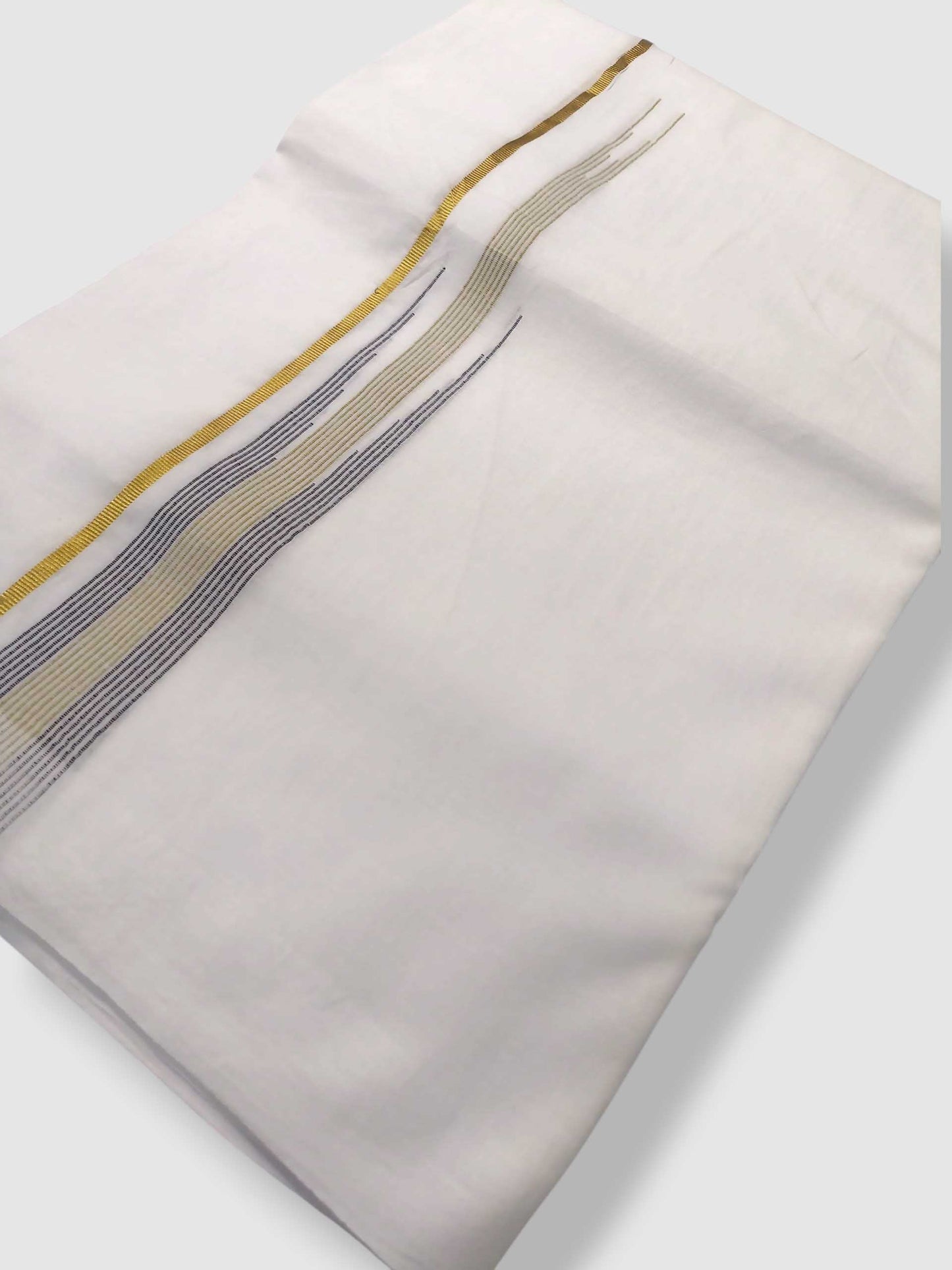 Pure White Cotton Men's Double Dhoti