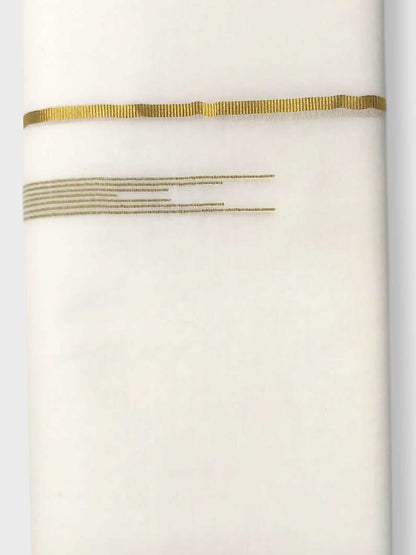 Pure White Cotton Men's Double Dhoti