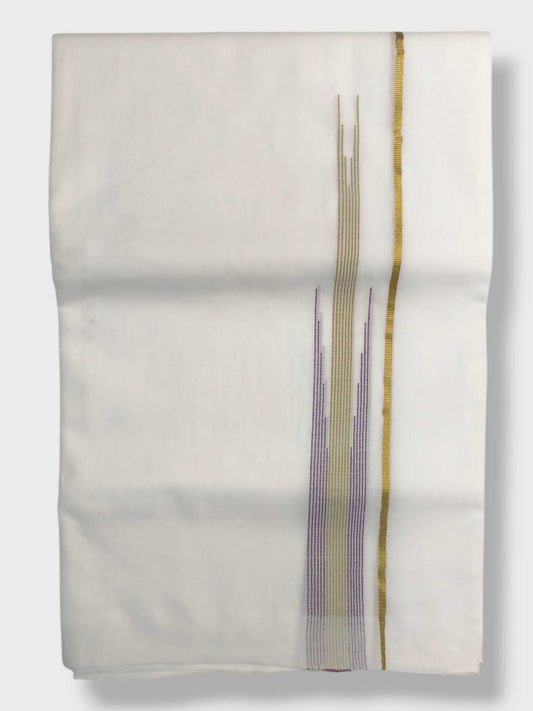 Pure White Cotton Men's Double Dhoti