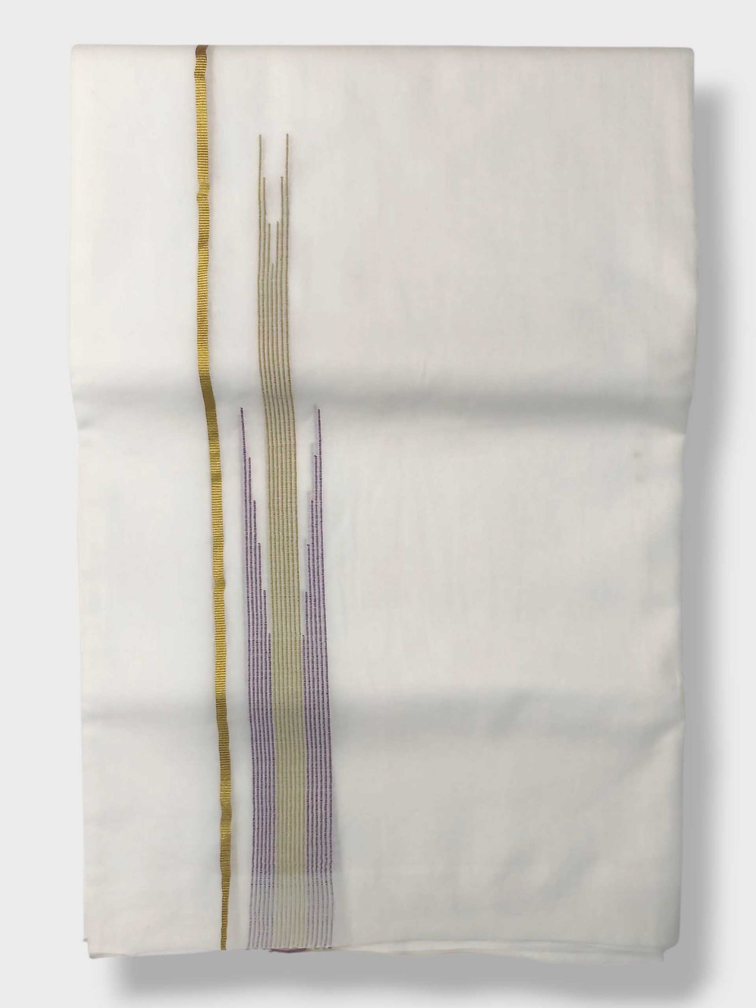 Pure White Cotton Men's Double Dhoti