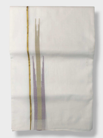 Pure White Cotton Men's Double Dhoti