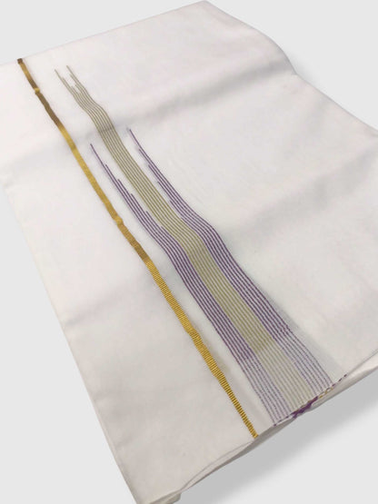 Pure White Cotton Men's Double Dhoti