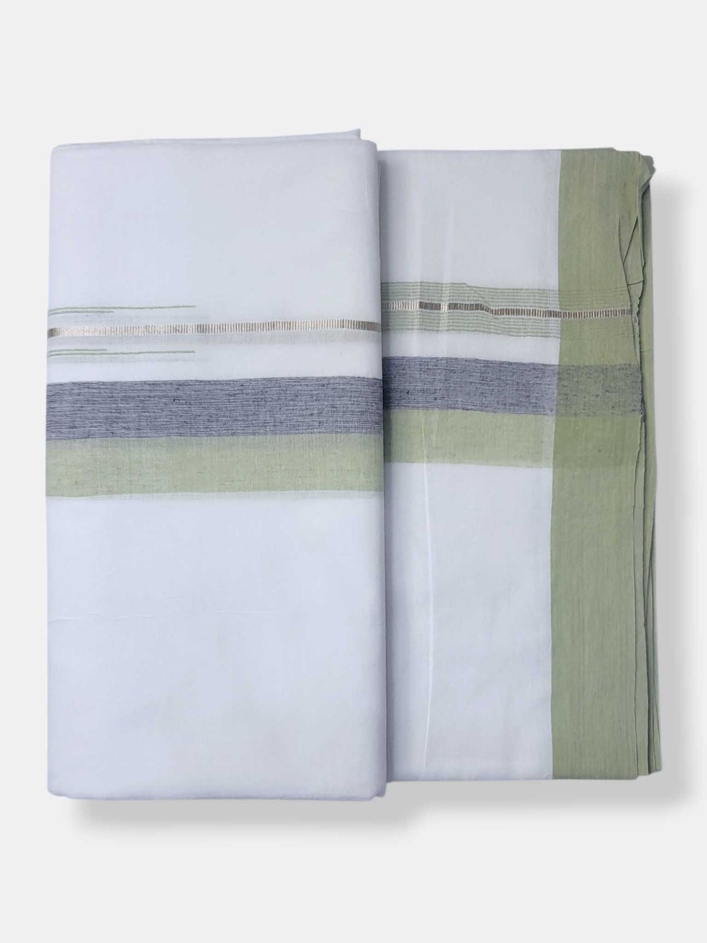 Pure White Cotton Men's Double Dhoti
