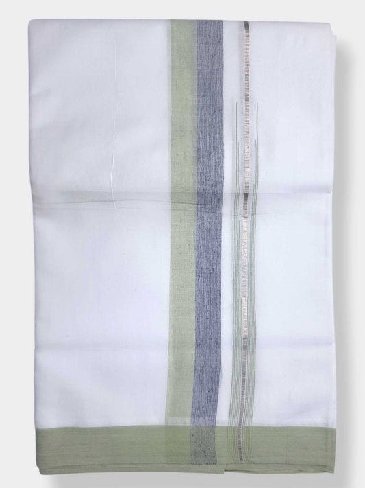 Pure White Cotton Men's Double Dhoti