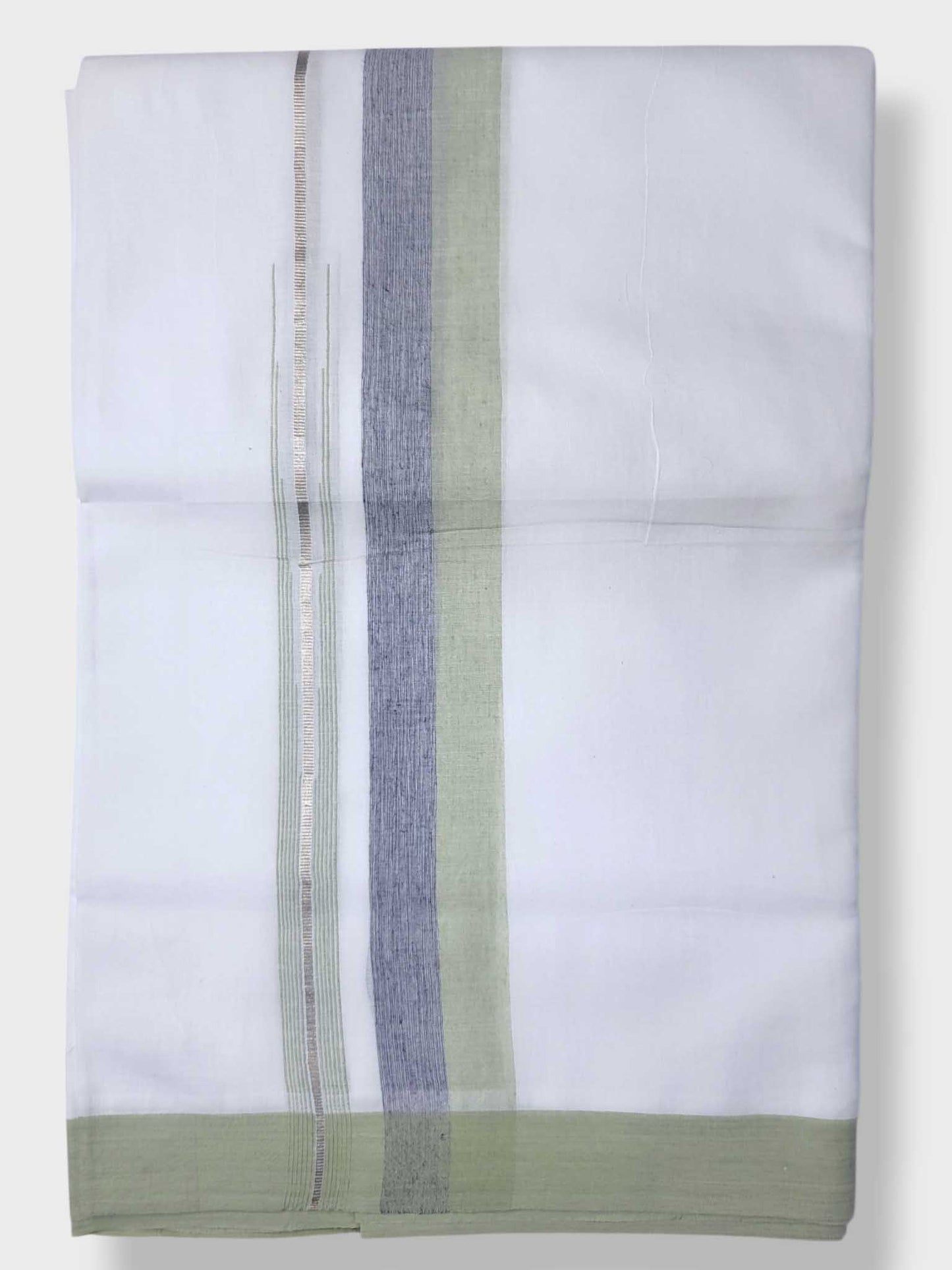 Pure White Cotton Men's Double Dhoti
