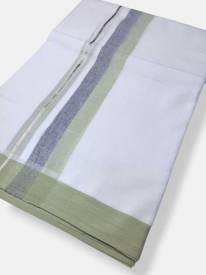 Pure White Cotton Men's Double Dhoti