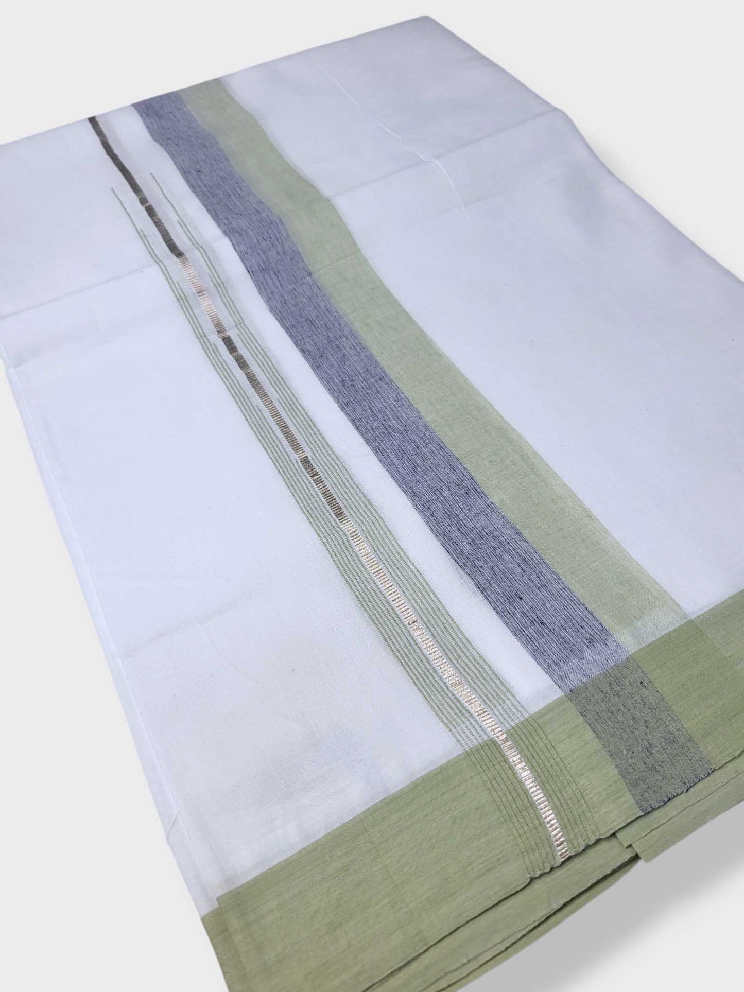 Pure White Cotton Men's Double Dhoti