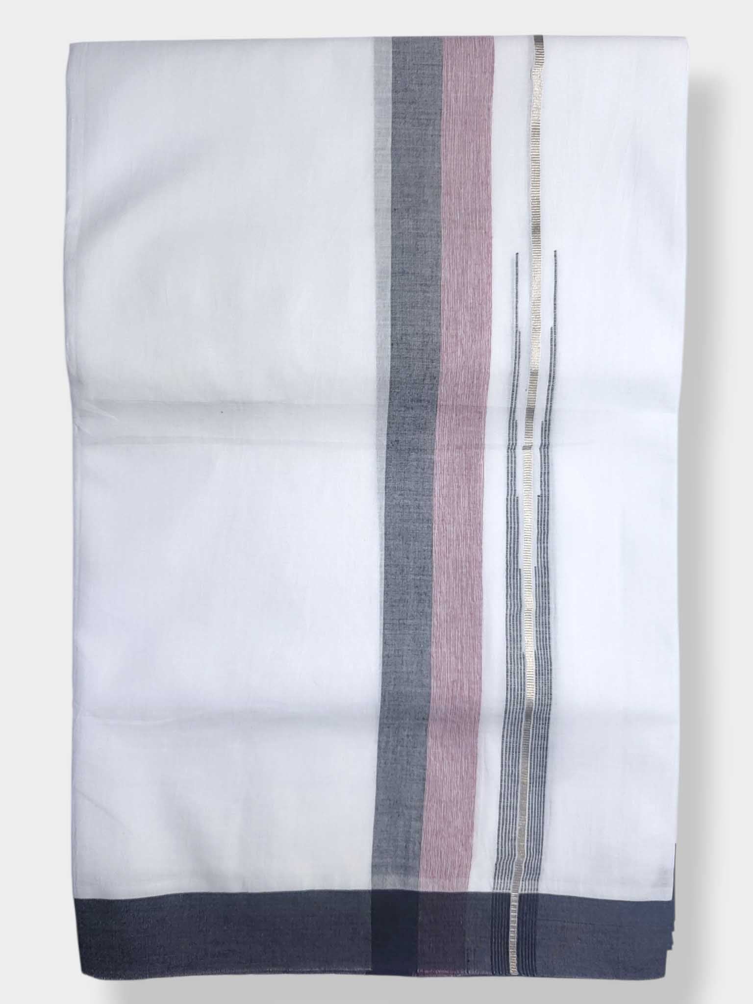 Pure White Cotton Men's Double Dhoti