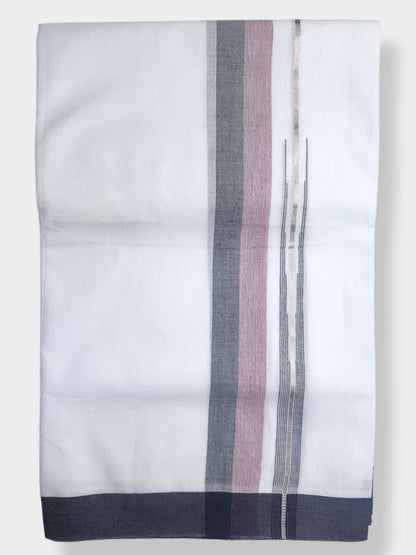 Pure White Cotton Men's Double Dhoti