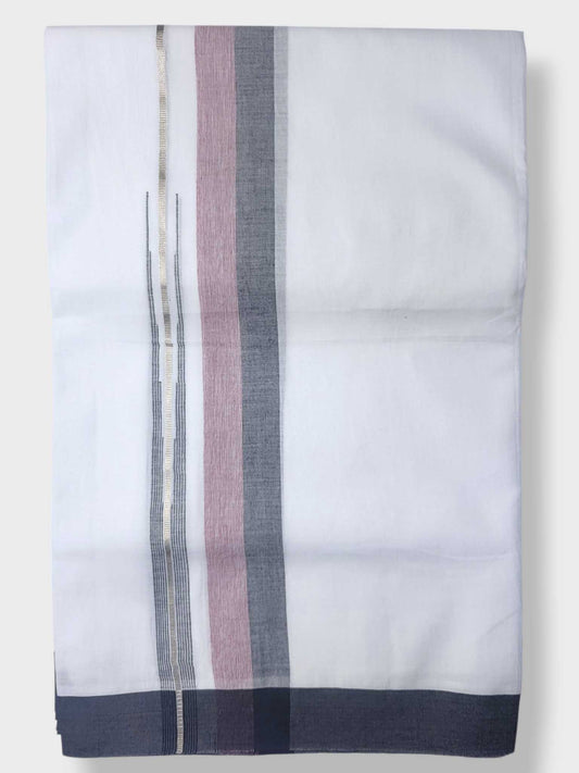 Pure White Cotton Men's Double Dhoti