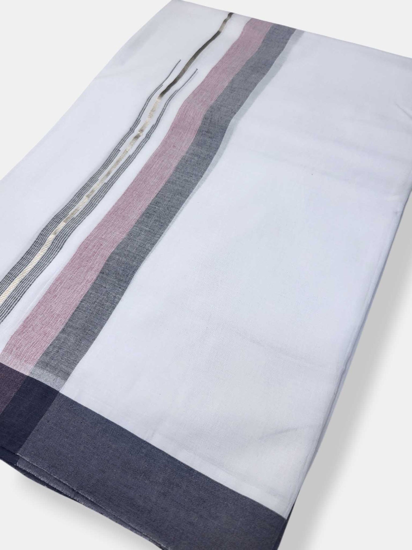 Pure White Cotton Men's Double Dhoti