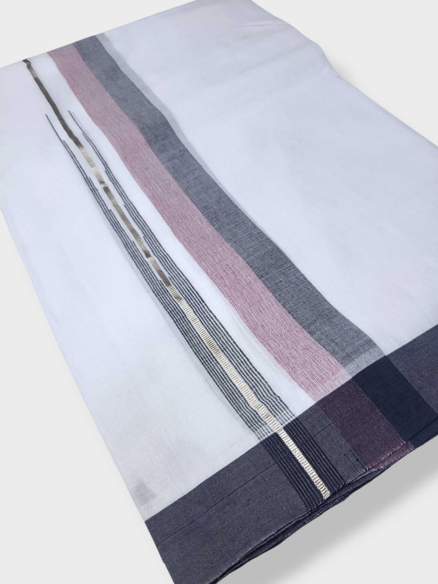 Pure White Cotton Men's Double Dhoti