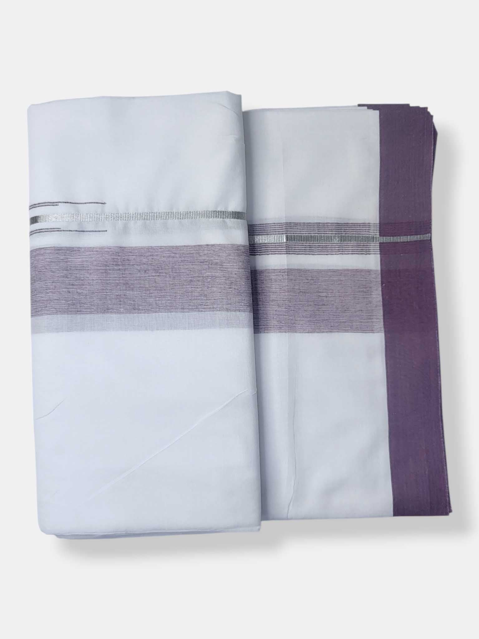 Pure White Cotton Men's Double Dhoti