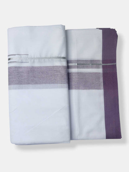 Pure White Cotton Men's Double Dhoti