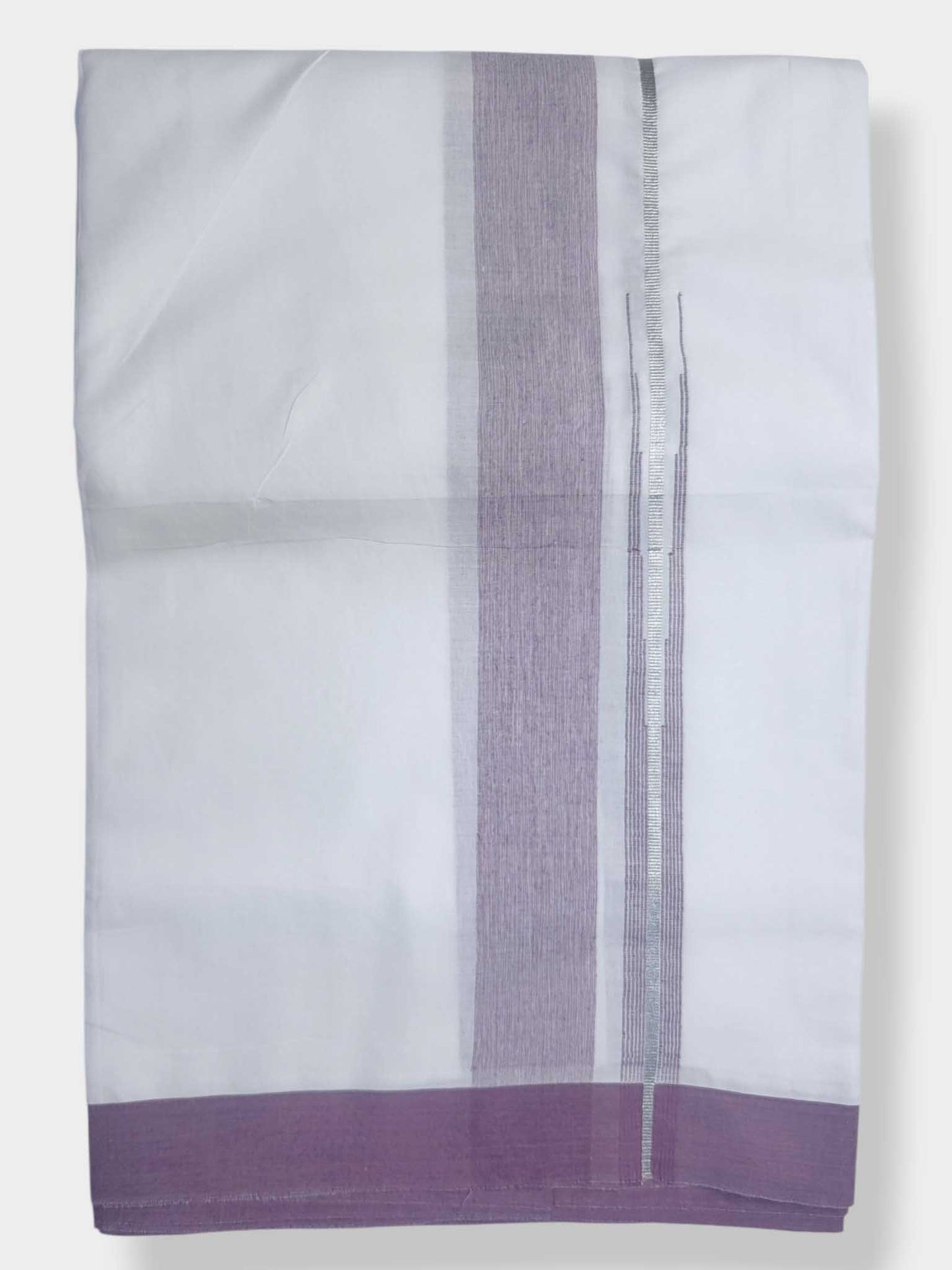 Pure White Cotton Men's Double Dhoti