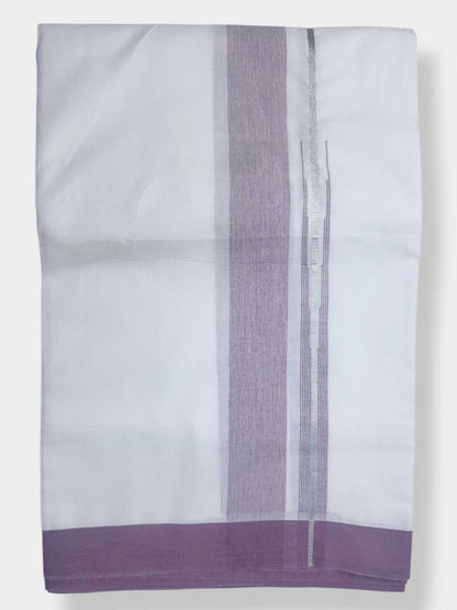 Pure White Cotton Men's Double Dhoti