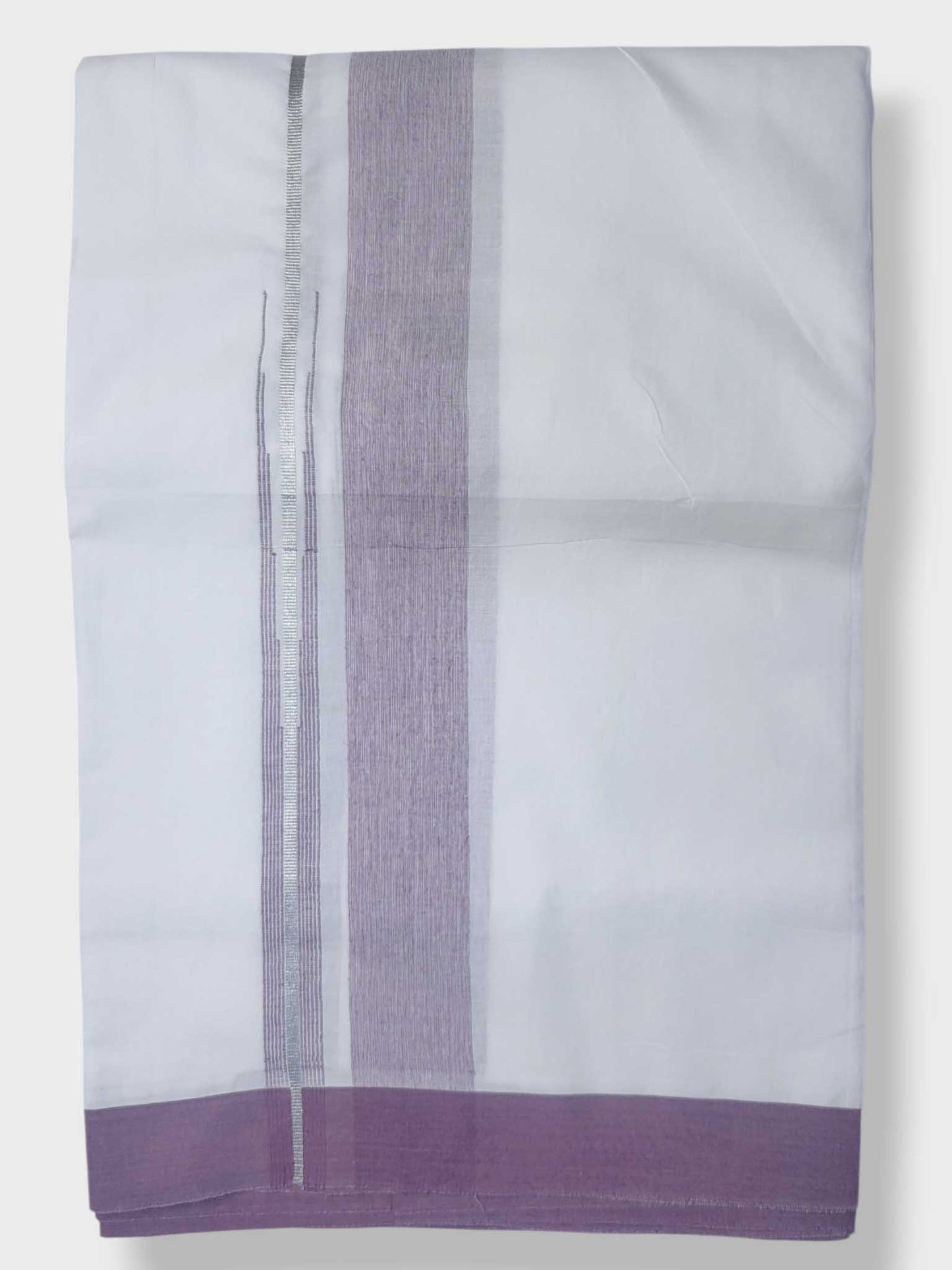 Pure White Cotton Men's Double Dhoti