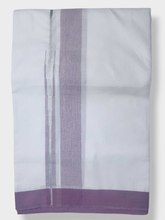 Pure White Cotton Men's Double Dhoti