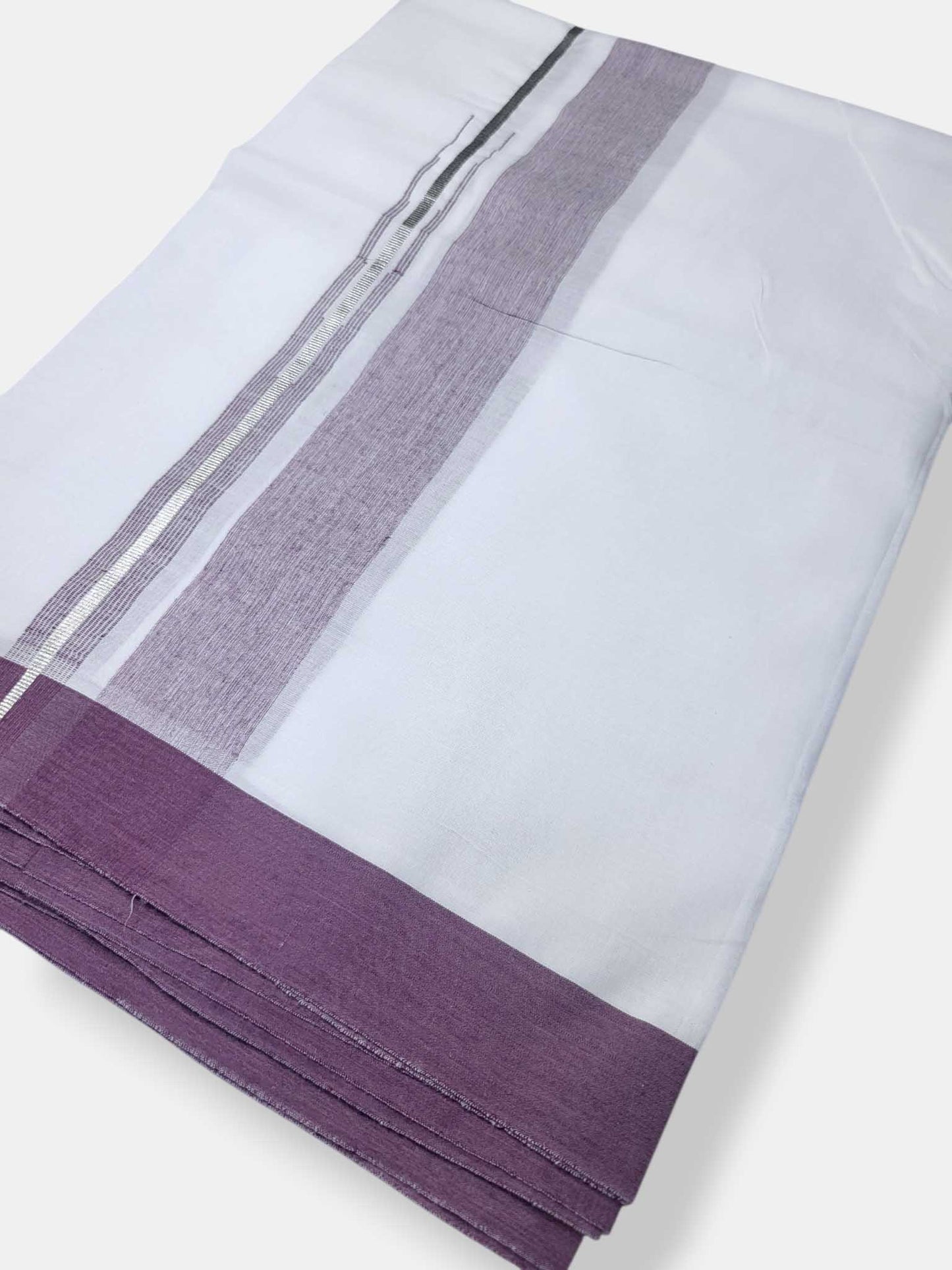 Pure White Cotton Men's Double Dhoti