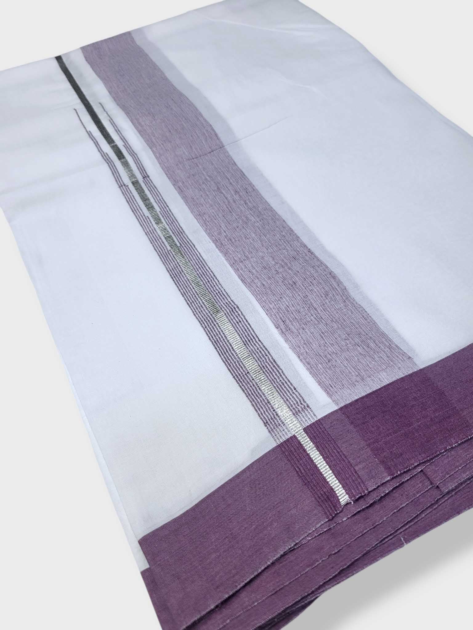 Pure White Cotton Men's Double Dhoti