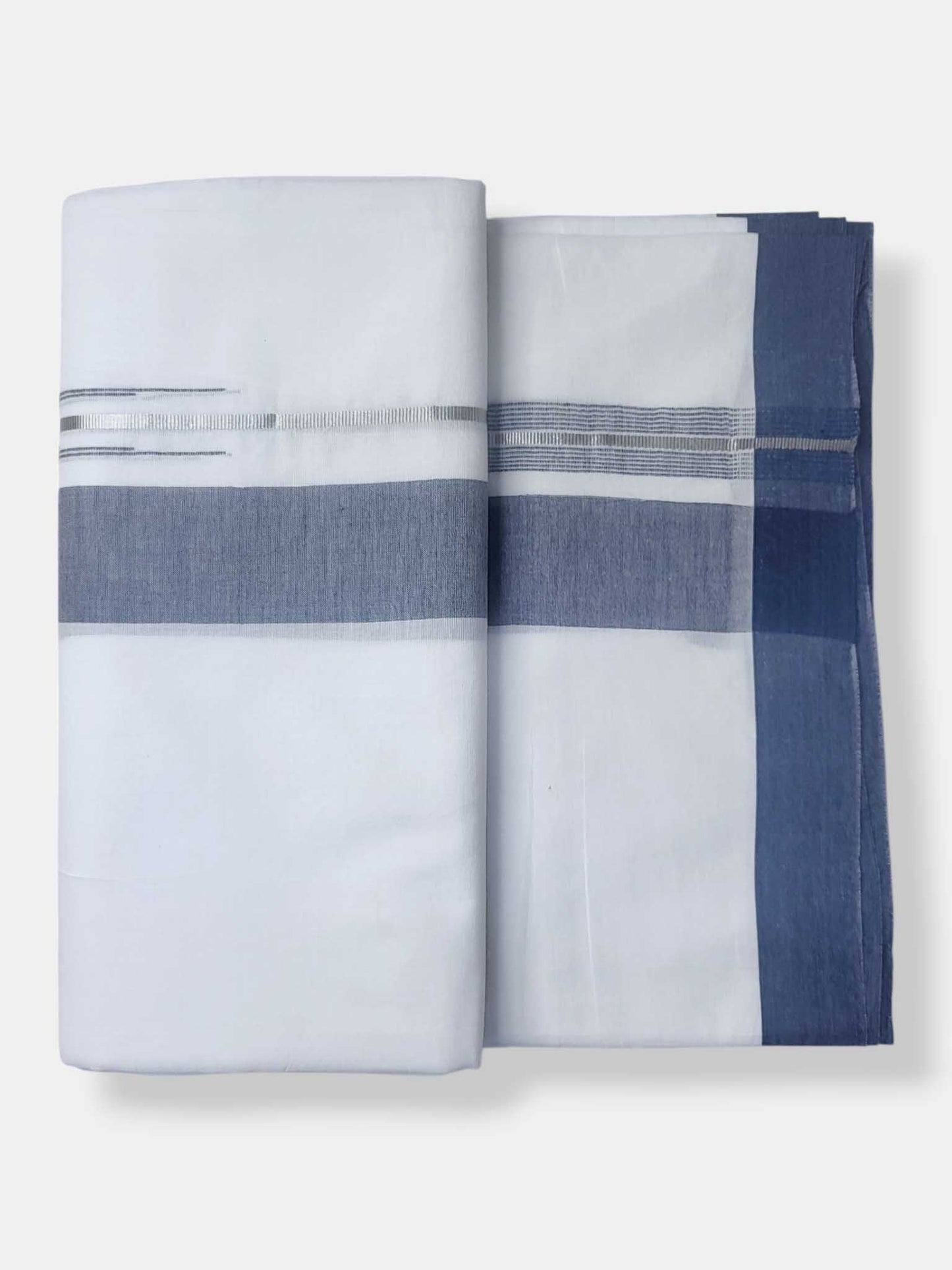 Pure White Cotton Men's Double Dhoti