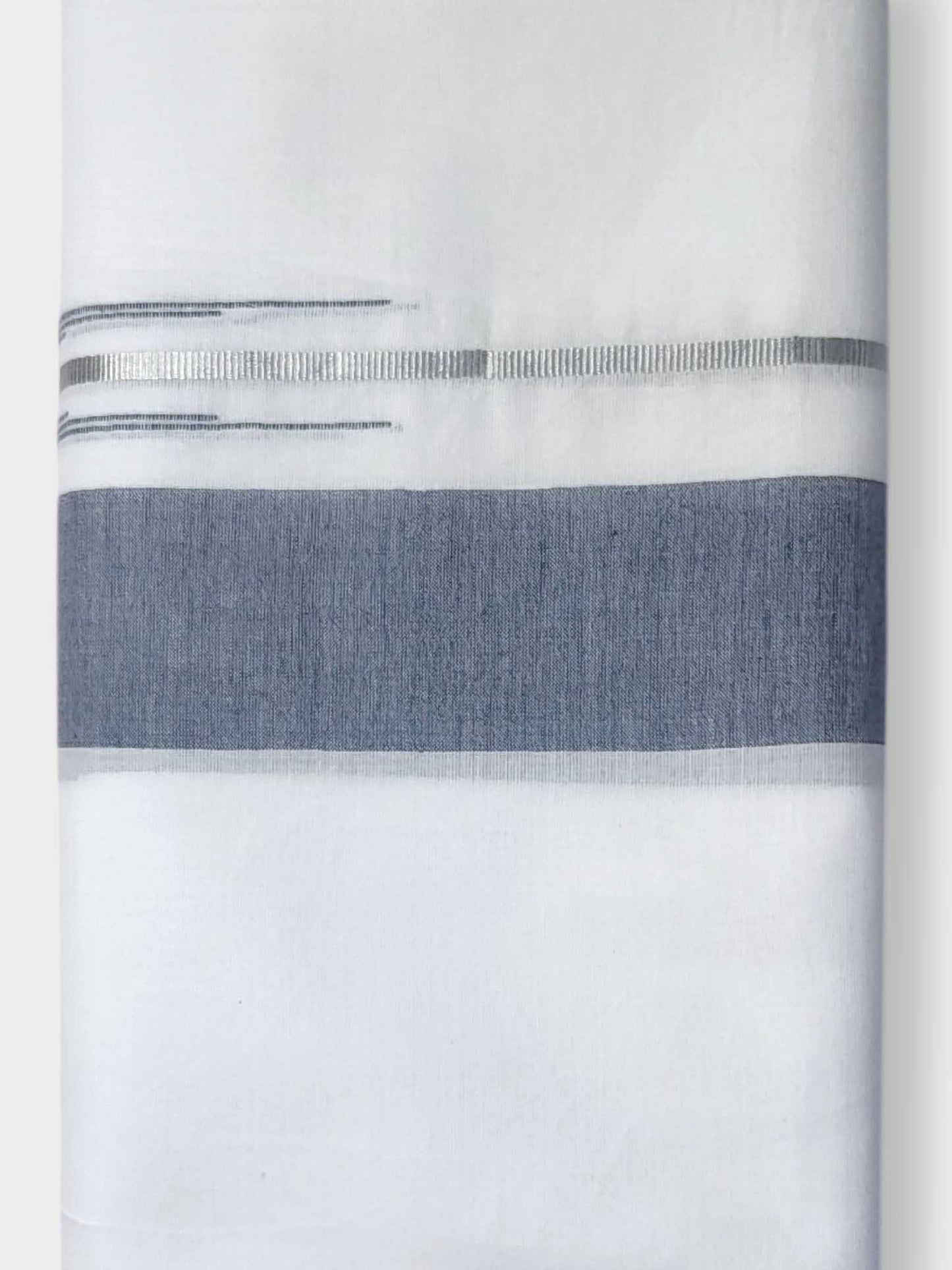 Pure White Cotton Men's Double Dhoti