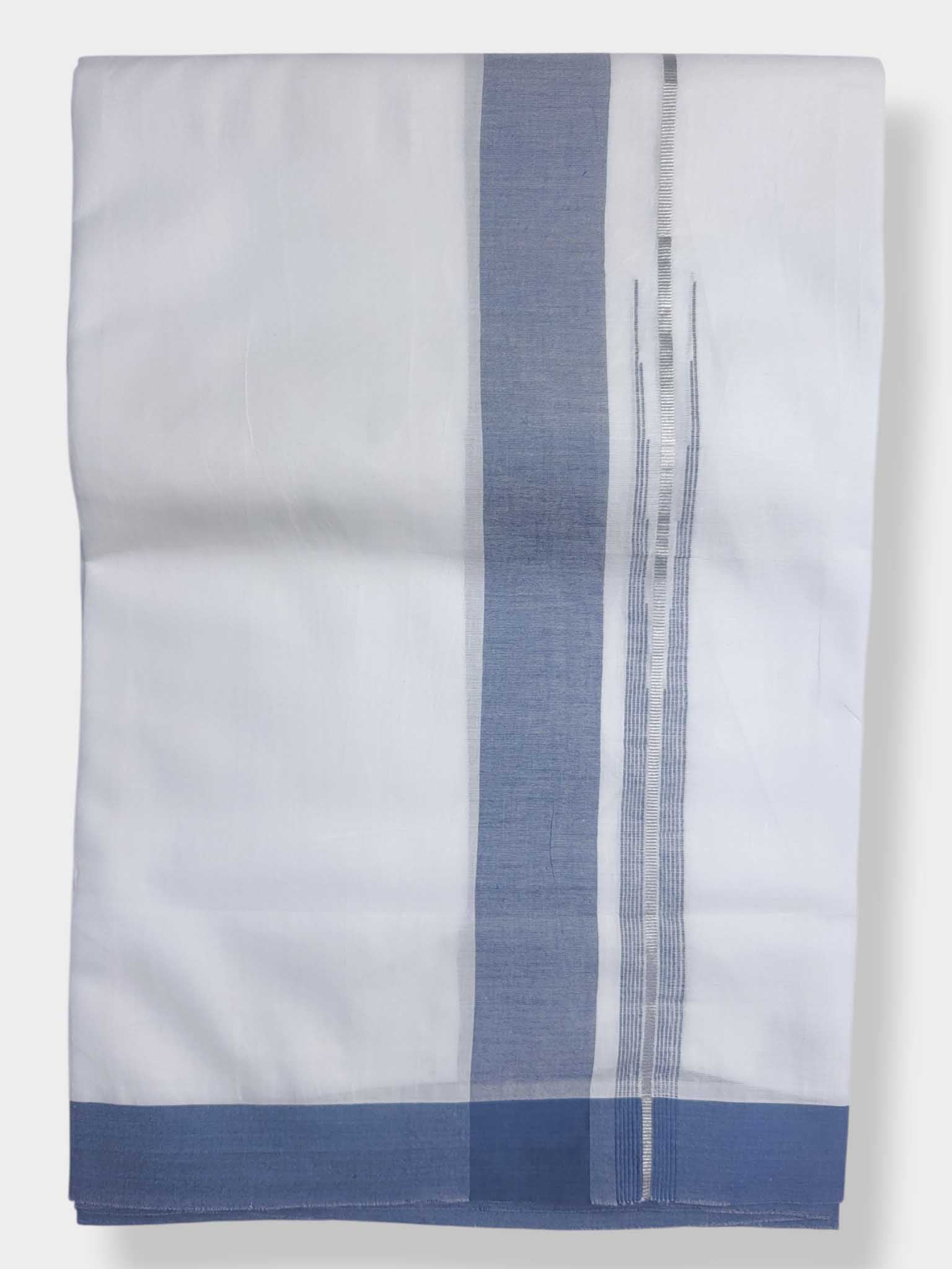 Pure White Cotton Men's Double Dhoti