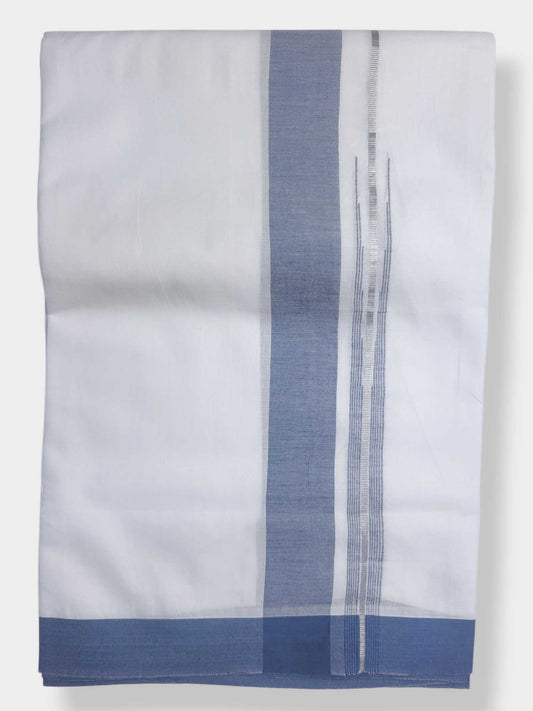 Pure White Cotton Men's Double Dhoti