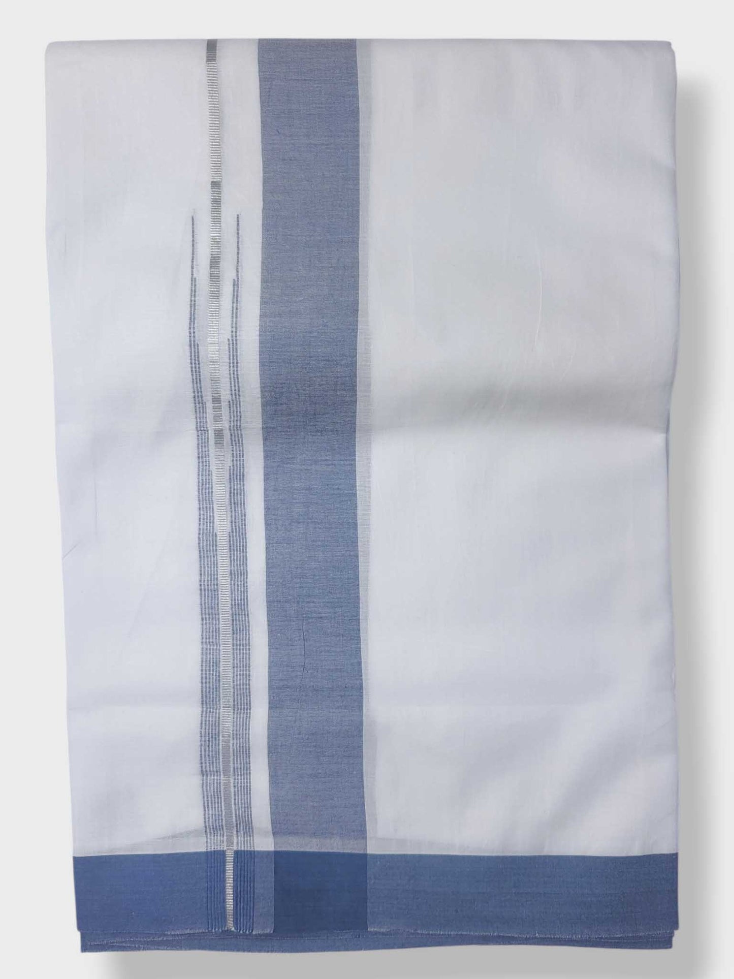 Pure White Cotton Men's Double Dhoti