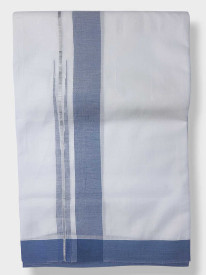 Pure White Cotton Men's Double Dhoti