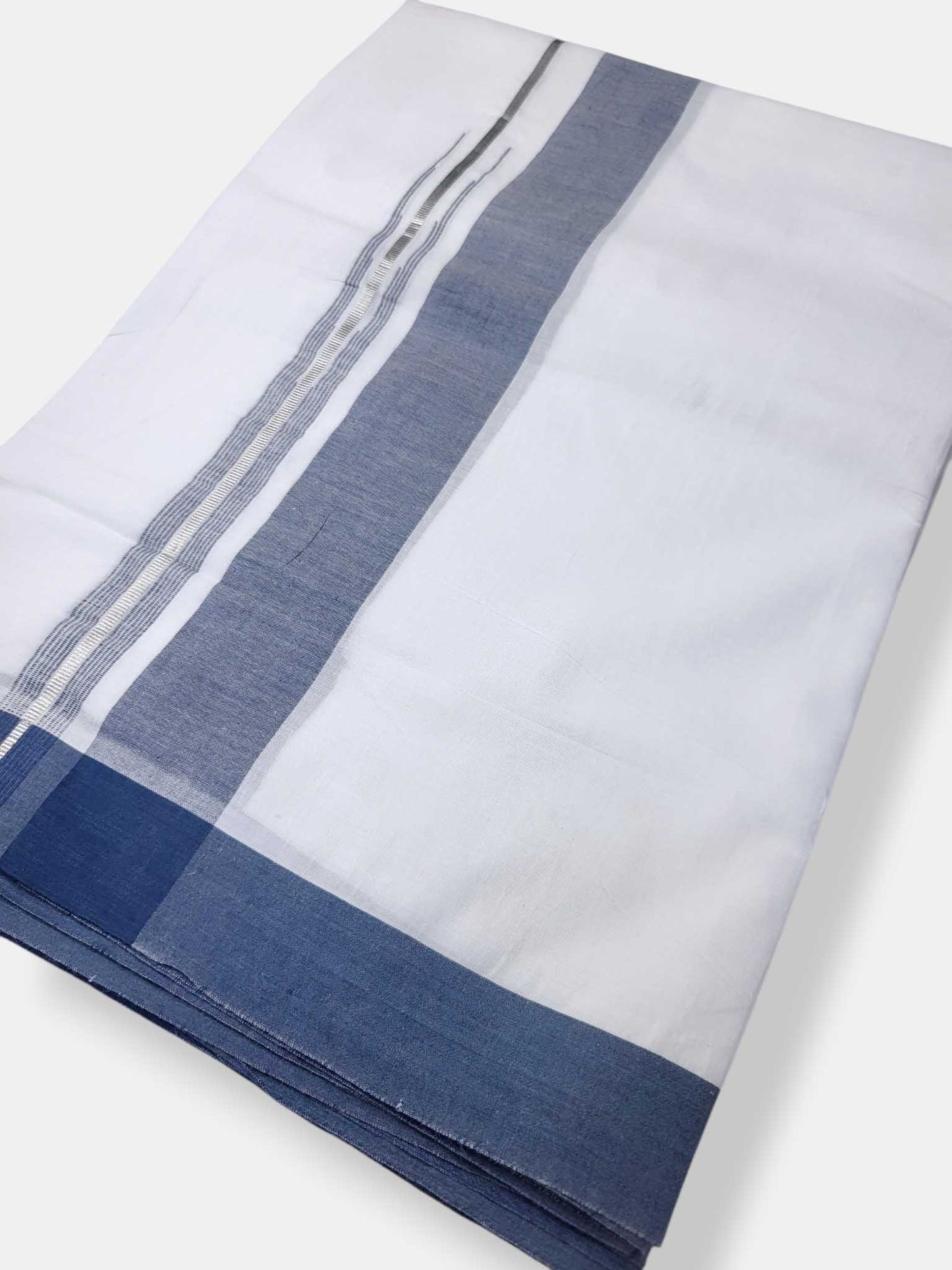 Pure White Cotton Men's Double Dhoti