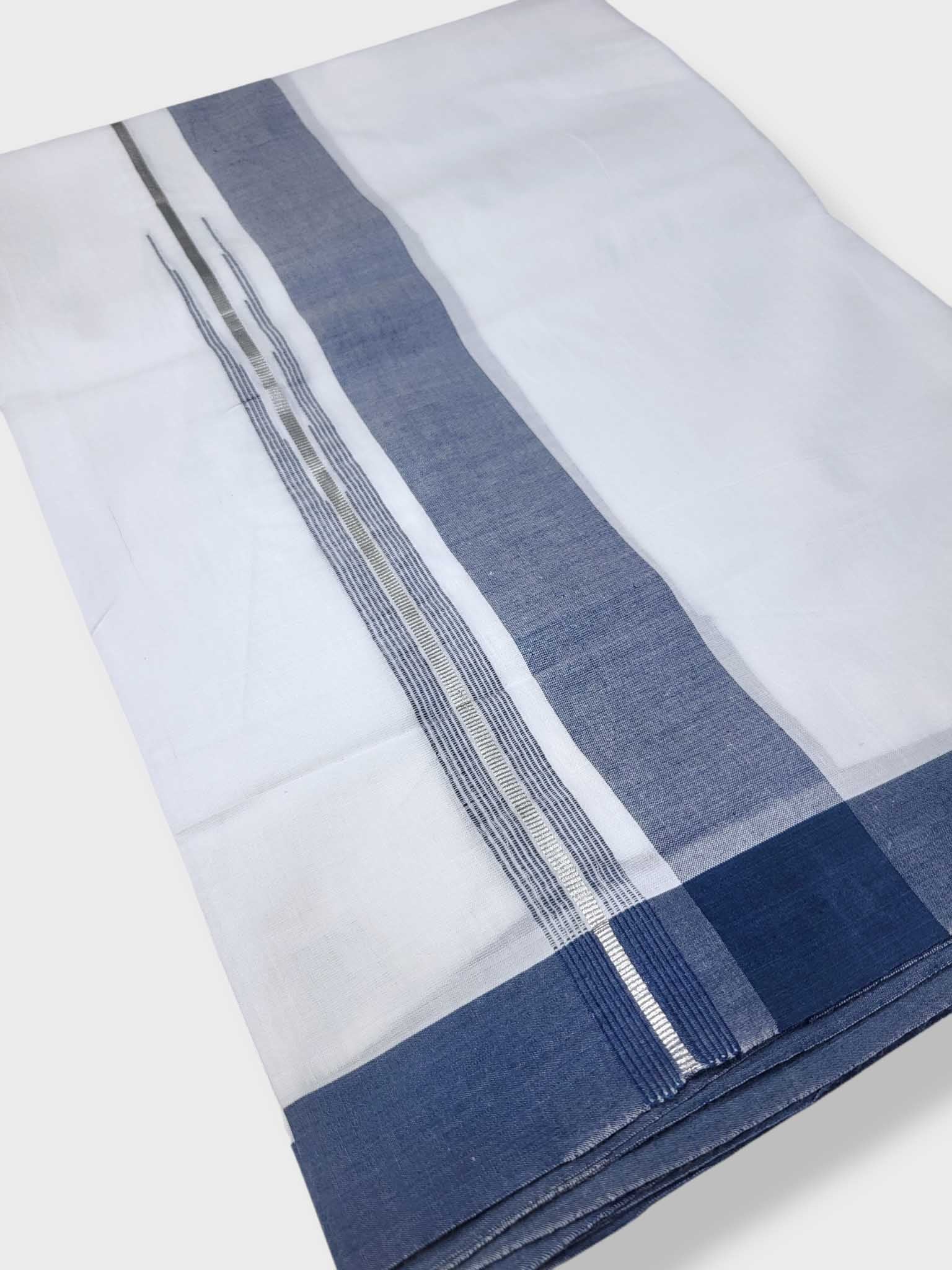 Pure White Cotton Men's Double Dhoti