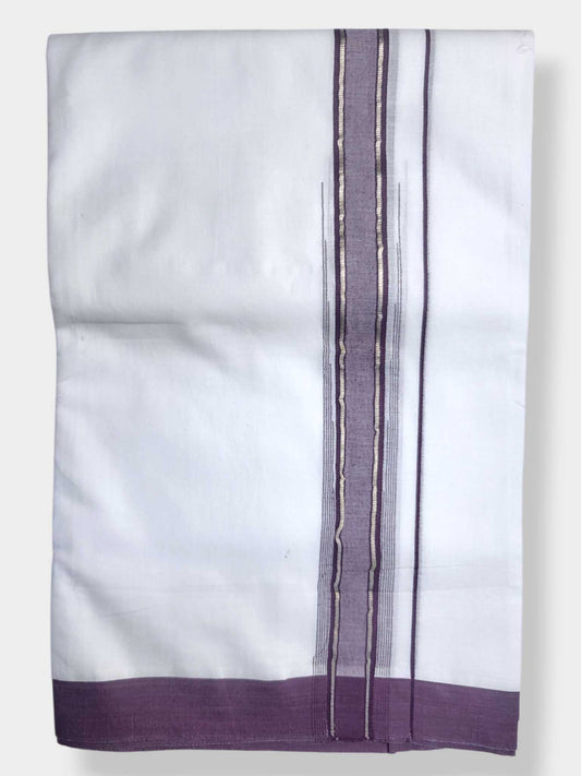 Pure White Cotton Men's Double Dhoti